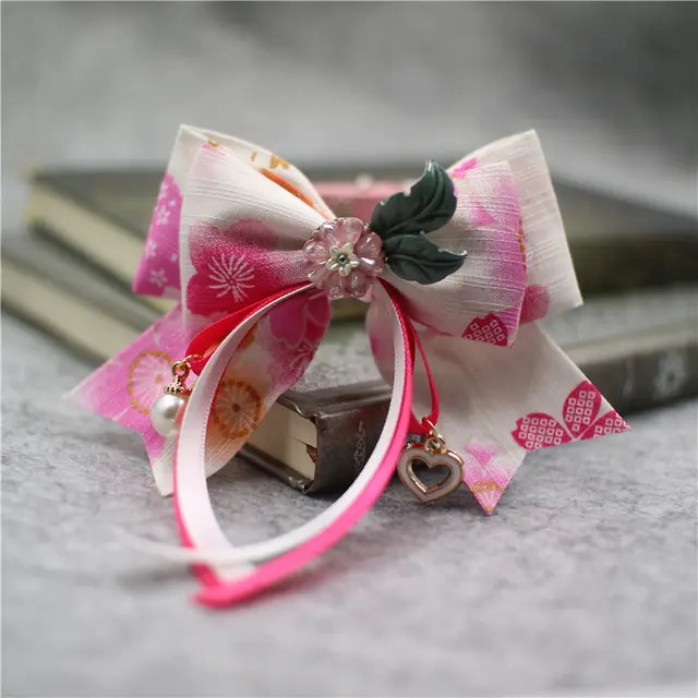 Lotus Hand Made Original Handmade Colorful Starry Sky Bowknot Pet Cat And Dog Collar Bow Tie Lace Jewelry Pink - Shop at LoveMi