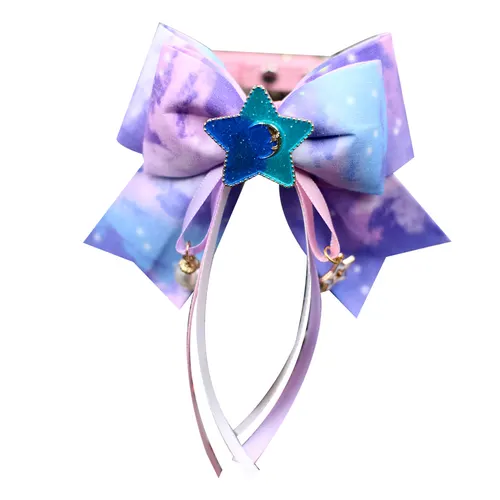 Lotus Hand Made Original Handmade Colorful Starry Sky Bowknot Pet Cat And Dog Collar Bow Tie Lace Jewelry Purple - Shop at LoveMi
