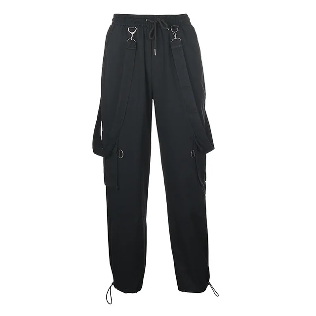 Overalls Women's Autumn Models High Waist Slimming Loose Pocket Suspenders Casual Trousers Black - Shop at LoveMi