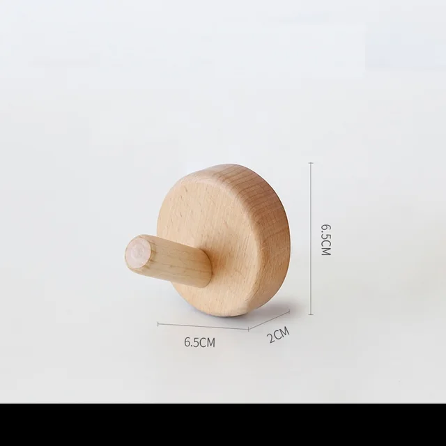 Wall free perforated beech wood hook round - Shop at LoveMi