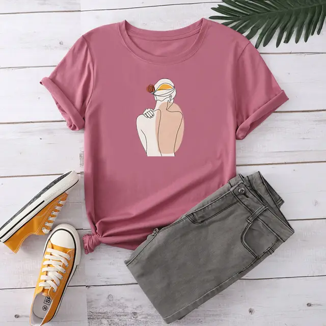 Large Round Neck And Comfortable Short Sleeves Red - Shop at LoveMi