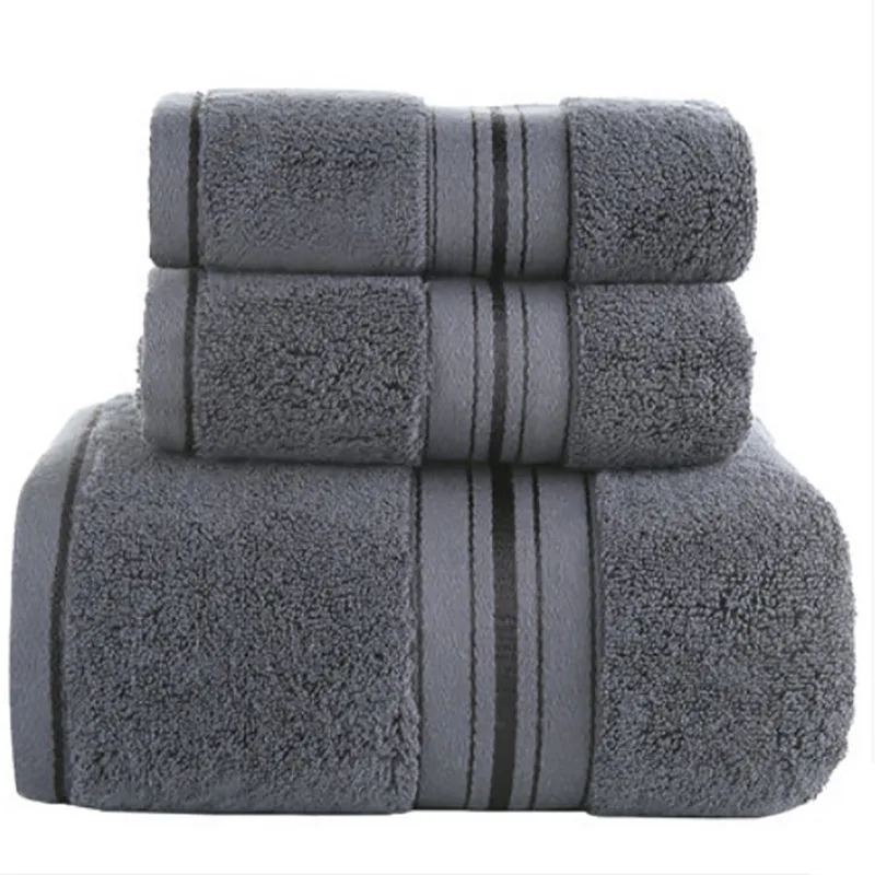 Cotton Towel Bath Towel 3 Towel 6 Towel Towel Sets - Dark Grey