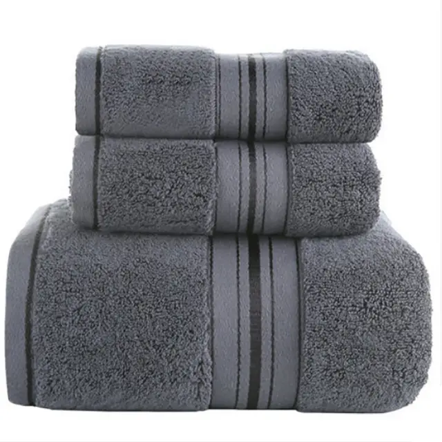 Cotton Towel Bath Towel 3 Towel 6 Towel Towel Sets Dark Grey - Shop at LoveMi