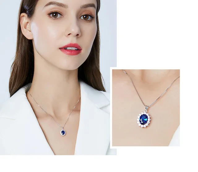 Kashmir Velvet Blue Pendant Silver - Shop at LoveMi