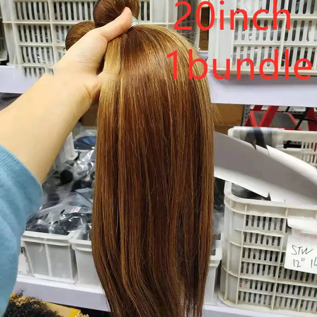 Highlight bundles with closure straight brazilian human hair 20Inch 1Bundle - Shop at LoveMi