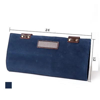 Leather Salon Barber Pure Color Roll Up Scissor Shear Holder Pouch Case Bag Hairdresser Handbag Blue - Shop at LoveMi
