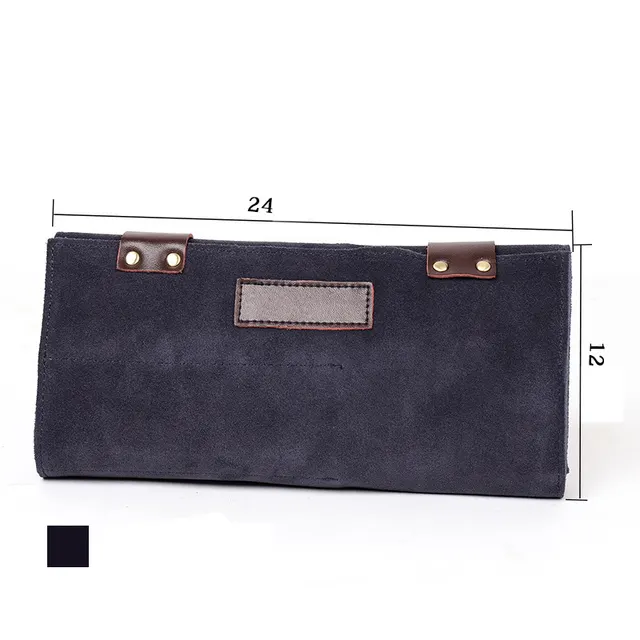 Leather Salon Barber Pure Color Roll Up Scissor Shear Holder Pouch Case Bag Hairdresser Handbag Grey - Shop at LoveMi