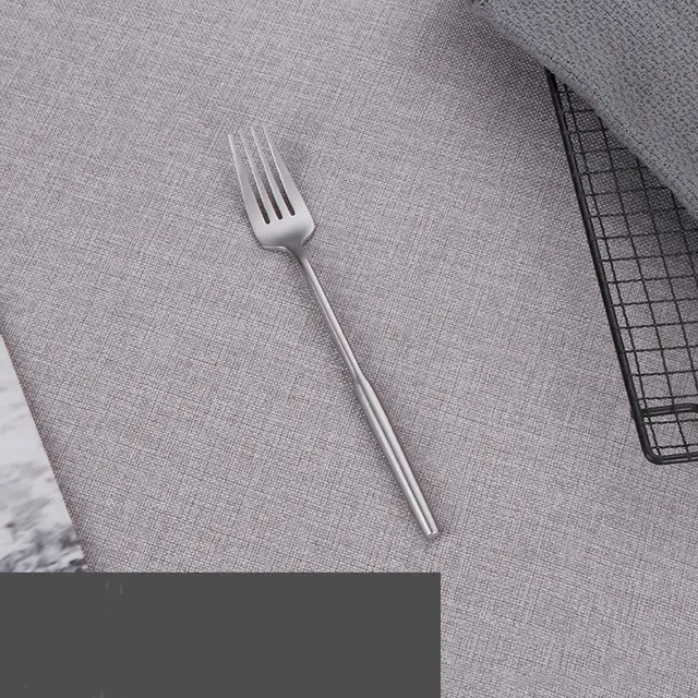 304 Stainless Steel Matte Brushed Western Cutlery Steak Knife Dessert Fork Spoon Silver - Shop at LoveMi