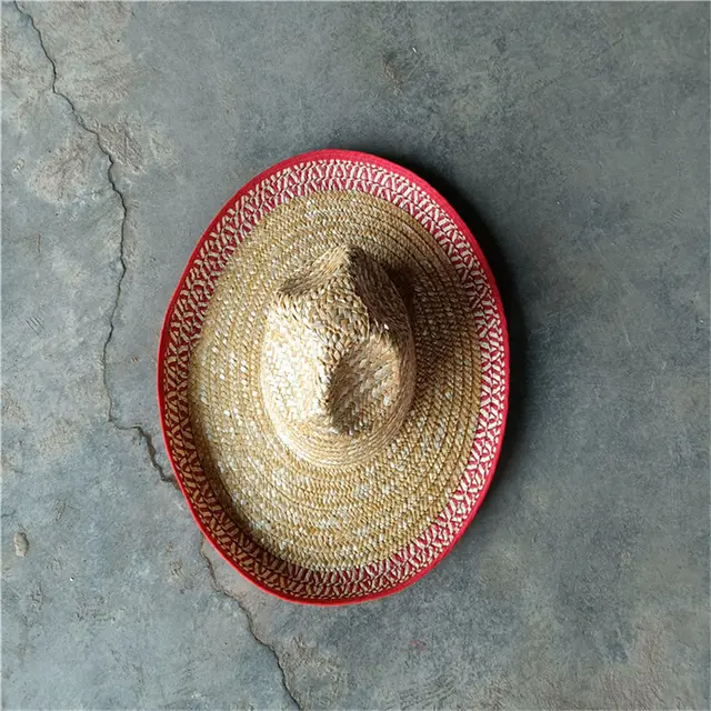 Straw Hats With Pointed Top And Big Brim Frills Are Best selling Mexican Straw Hats Yellow - Shop at LoveMi