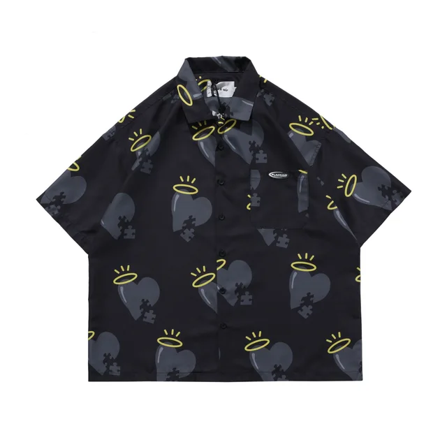 Broken High Street Hip Hop T Shirt Short Sleeve Shirt Black - Shop at LoveMi