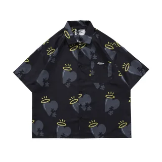Broken High Street Hip Hop T-Shirt Short Sleeve Shirt - Black