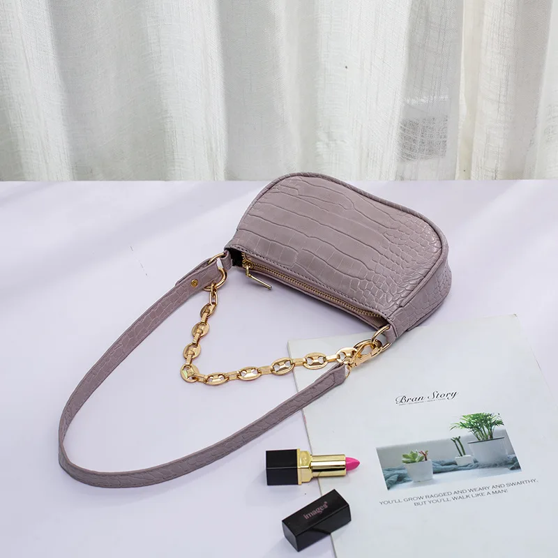 Armpit Print One shoulder Chain Handbag Purple - Shop at LoveMi