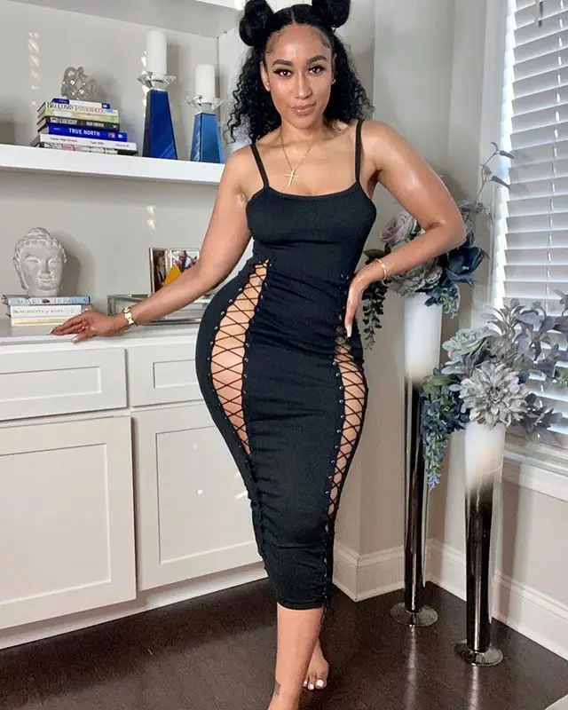 Personalized Bag Hip Knitted Sling Dress Black - Shop at LoveMi