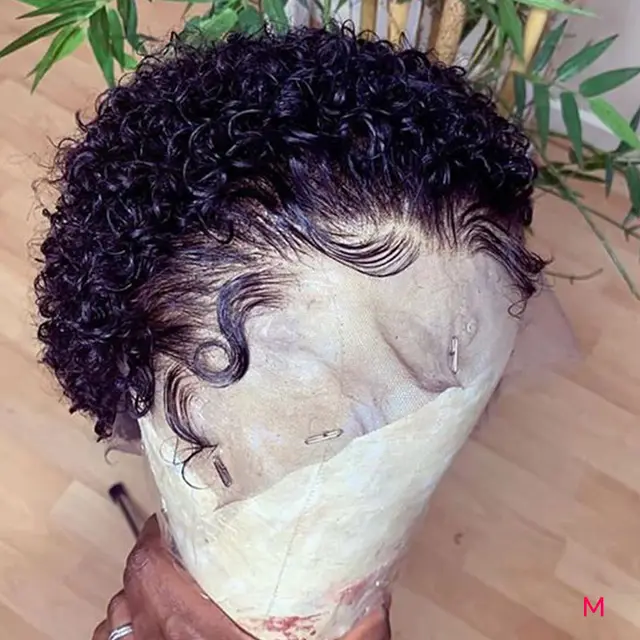 New style African small curly hair wig female short hair black fluffy explode chemical fiber hair explode wig headgear Black - Shop at LoveMi