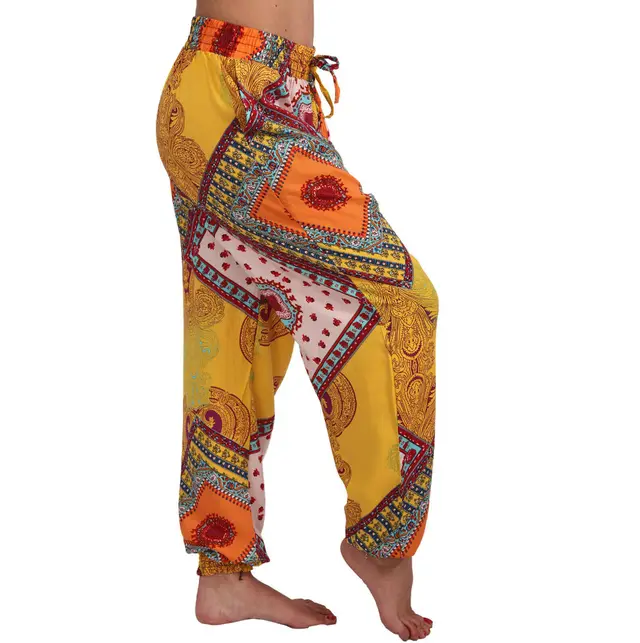 Women's Harlem Pants With Casual Pockets And Loose Pants Yellow - Shop at LoveMi