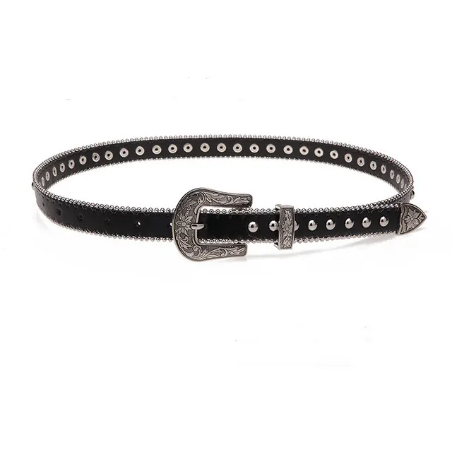 Women's Belt Metal Willow Nail Beads Decorative Student Belt Carved Gold And Silver Willow - Shop at LoveMi