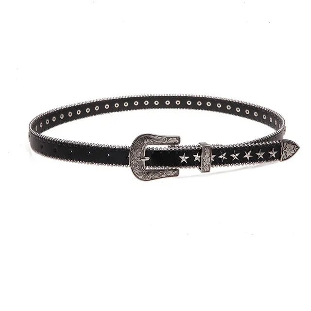 Women's Belt Metal Willow Nail Beads Decorative Student Belt Five Star Willow Nail With Car - Shop at LoveMi