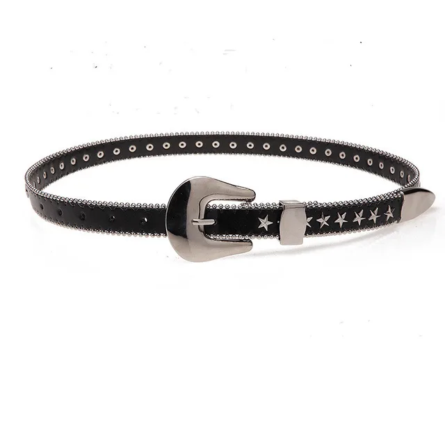 Women's Belt Metal Willow Nail Beads Decorative Student Belt Five Star Willow Nail - Shop at LoveMi