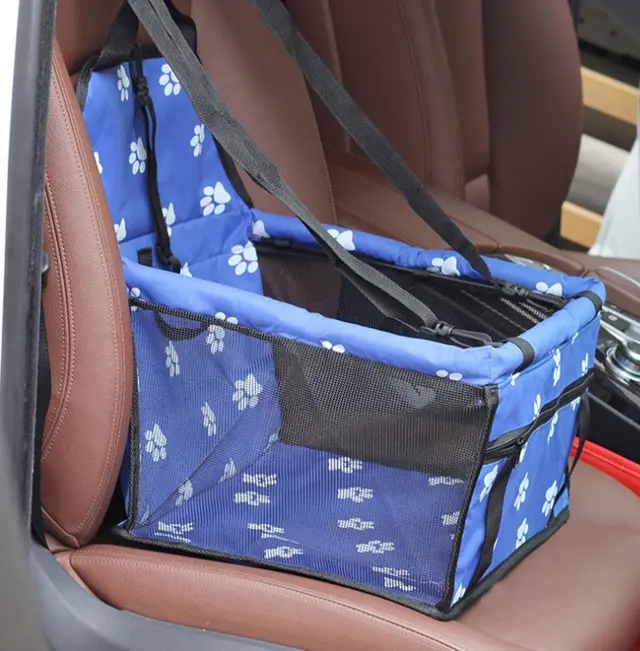 Pet Car Bag Breathable Pet Bag Blue Paw Print - Shop at LoveMi