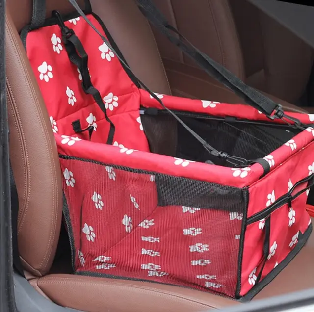 Pet Car Bag Breathable Pet Bag Red Paw Print - Shop at LoveMi