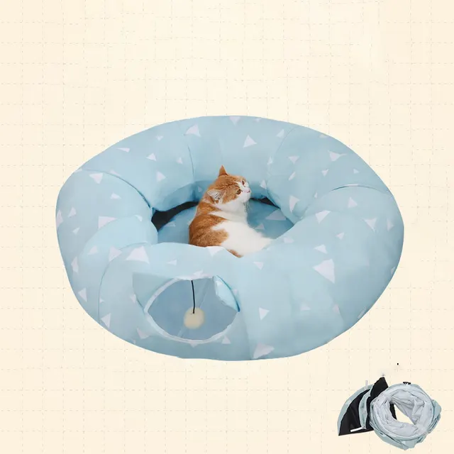 Cat Cave Cat Litter Four Seasons Universal Cat Tunnel Closed Cat House Cat Supplies Tent Winter Warm House Blue - Shop at LoveMi