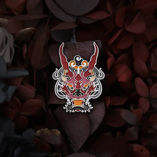 Suit Brooch Enamel Metal Badge Gift Jewelry Red Dragon - Shop at LoveMi