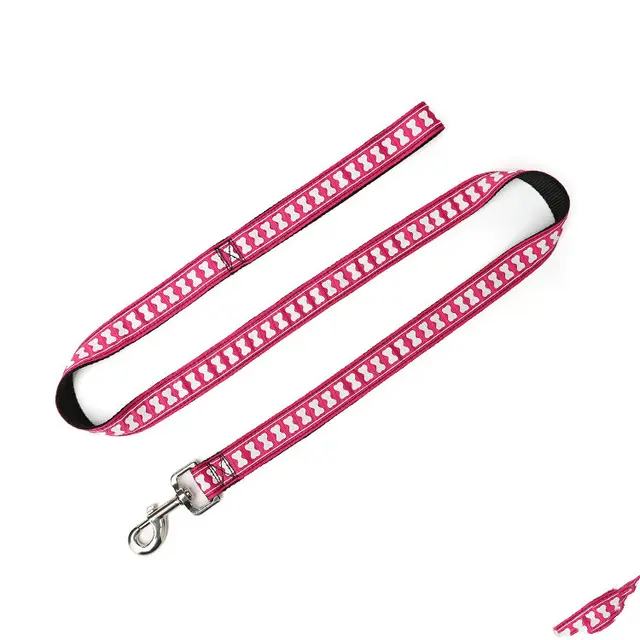 Character Bone Nylon Goes Out To Pull Dog Leash Pink - Shop at LoveMi