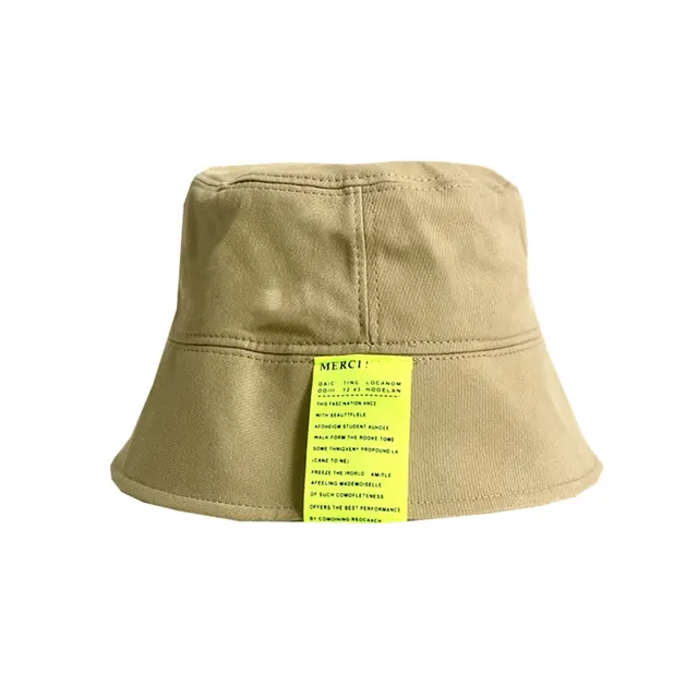 All match Sunshade Letter Label Fisherman Hat Khaki - Shop at LoveMi