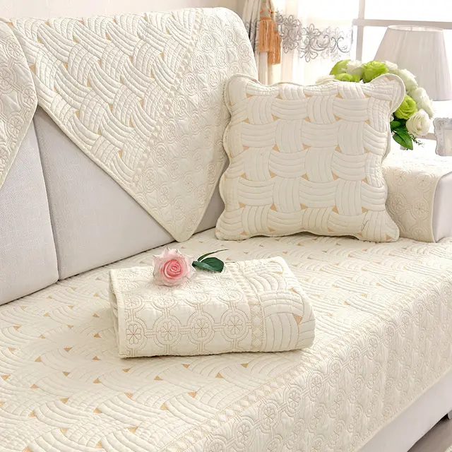Pure Cotton Sofa Cushion Four Seasons General Fabric Cotton Non slip Cushion Sofa Back Towel Nordic Simple Sofa Cover - Shop at LoveMi