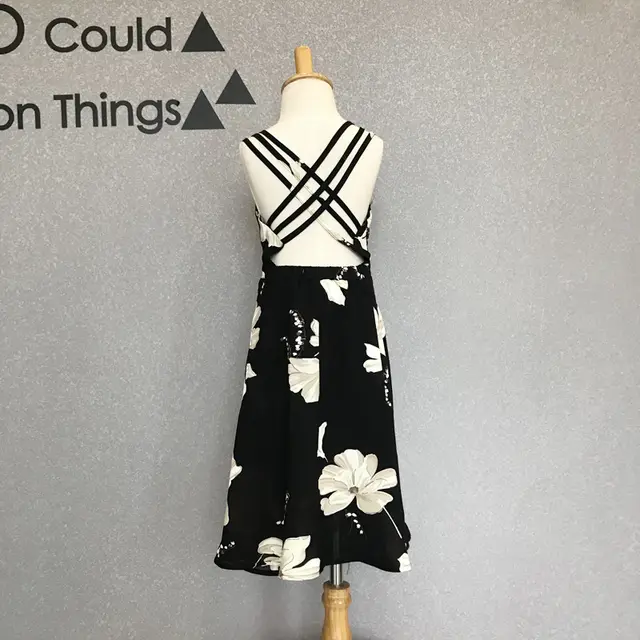 Mid length Print Halter Sexy Suspender Dress Beach Skirt Vacation Child - Shop at LoveMi