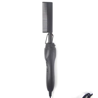 Electric Hair Iron Hair Straightene Straightening and Curling Hair Comb Dry and Wet Copper Comb - Black
