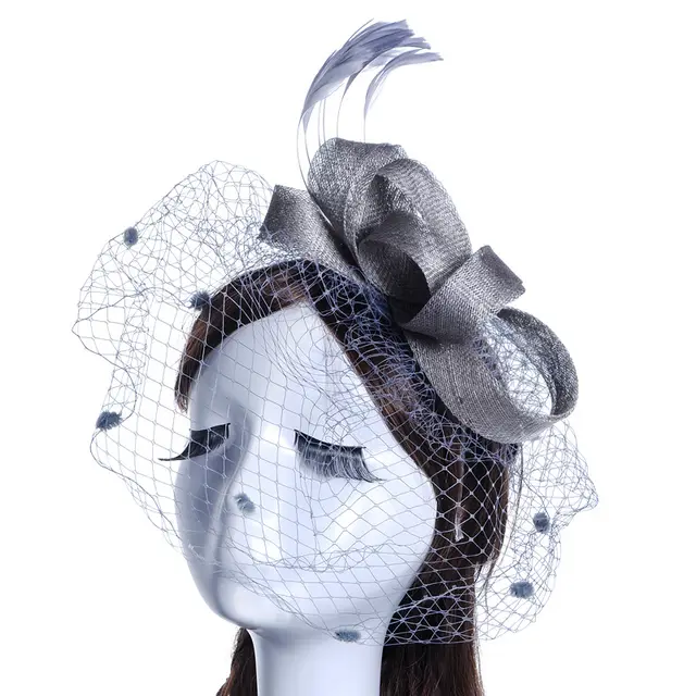 Bridal Hat And Hairpin Gray - Shop at LoveMi