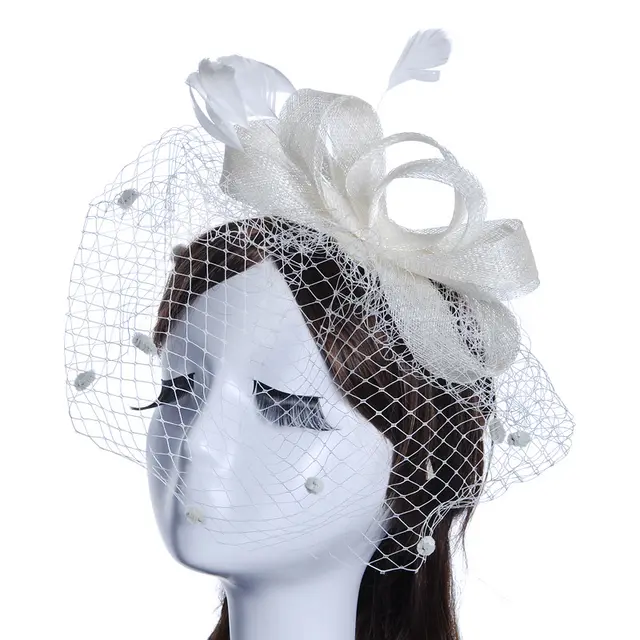 Bridal Hat And Hairpin Off White - Shop at LoveMi