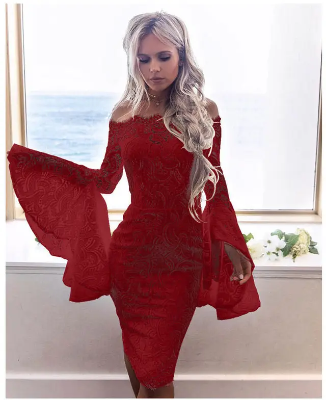 New Women Lace Dress Sexy Party Hip Nightclub Skirt Red Wine - Shop at LoveMi
