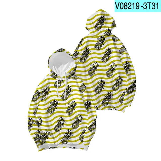 Fruit Digital Print Hooded Sweatshirt Floral Long Sleeve C - Shop at LoveMi