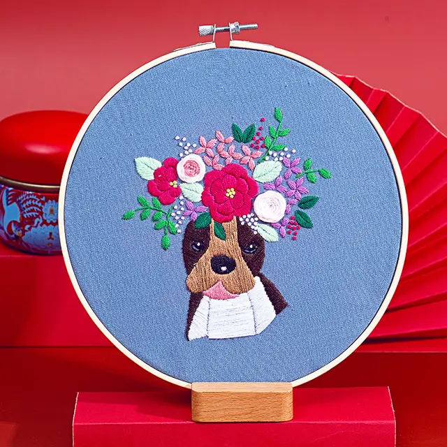 Embroidery Handmade Self Embroidered Materials Package Lu Embroidery Embroidery Blue - Shop at LoveMi