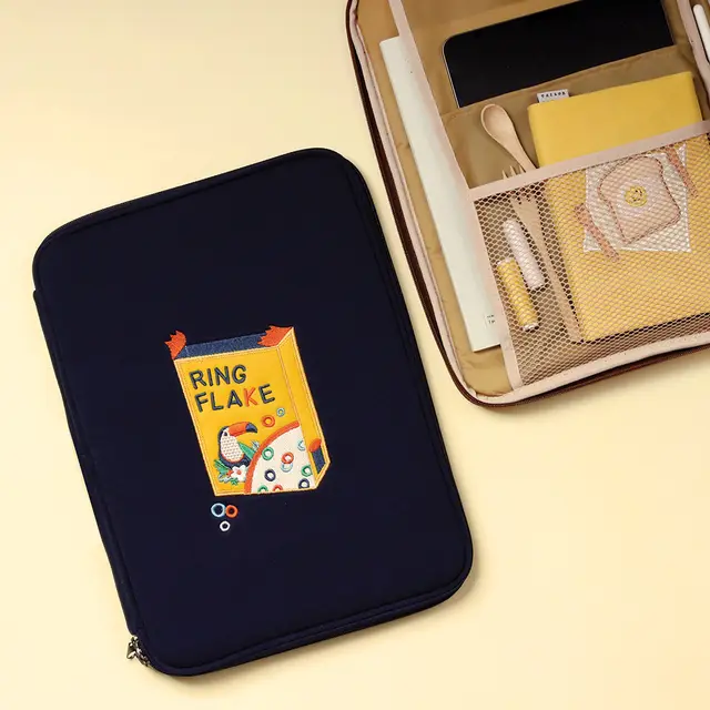 Compatible with Apple, Ipad Tablet Bag Laptop Bag Roasted Sweet Potato Embroidery Blue 14 Inches - Shop at LoveMi
