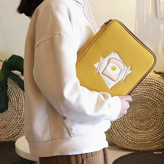 Compatible with Apple, Ipad Tablet Bag Laptop Bag Roasted Sweet Potato Embroidery Yellow 14 Inches - Shop at LoveMi