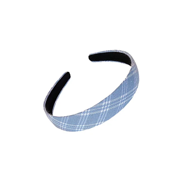 Blue And White Plaid Hair Band Ring Head Rope Rubber Band Hair Ring Blue 2 - Shop at LoveMi