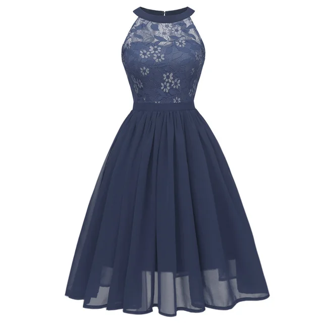 Summer Hot Chiffon Dress Dark Blue - Shop at LoveMi