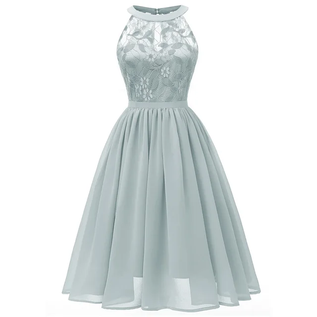 Summer Hot Chiffon Dress Grey Blue - Shop at LoveMi