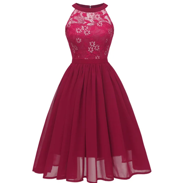 Summer Hot Chiffon Dress Red Wine - Shop at LoveMi