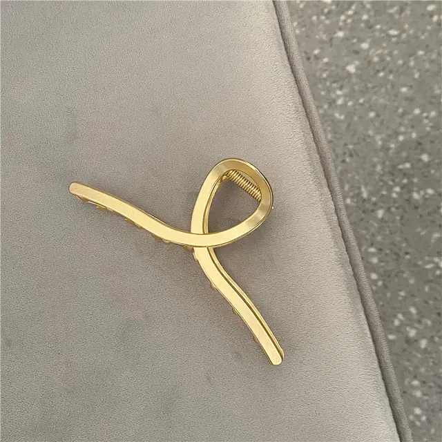 Hair Clip On The Back Of The Head With Metal Clip Golden - Shop at LoveMi