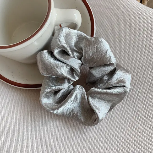 French Girl Silky Satin Large Intestine Ring Ins Korea Tie Hair Rubber Band Hair Rope Hair Ring Ponytail Head Rope Hair Accessories Gray - Shop at LoveMi