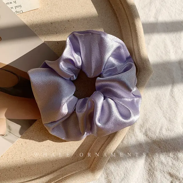French Girl Silky Satin Large Intestine Ring Ins Korea Tie Hair Rubber Band Hair Rope Hair Ring Ponytail Head Rope Hair Accessories Purple - Shop at LoveMi