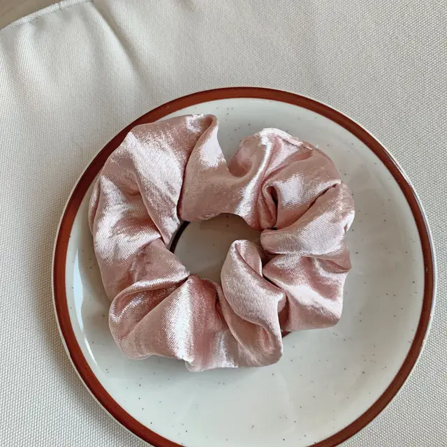 French Girl Silky Satin Large Intestine Ring Ins Korea Tie Hair Rubber Band Hair Rope Hair Ring Ponytail Head Rope Hair Accessories Smoky Pink - Shop at LoveMi