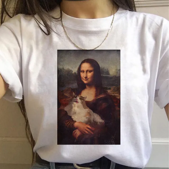 Creative Funny Oil Painting Printing Starry Sky Harajuku Style Trendy T shirt Top - Shop at LoveMi