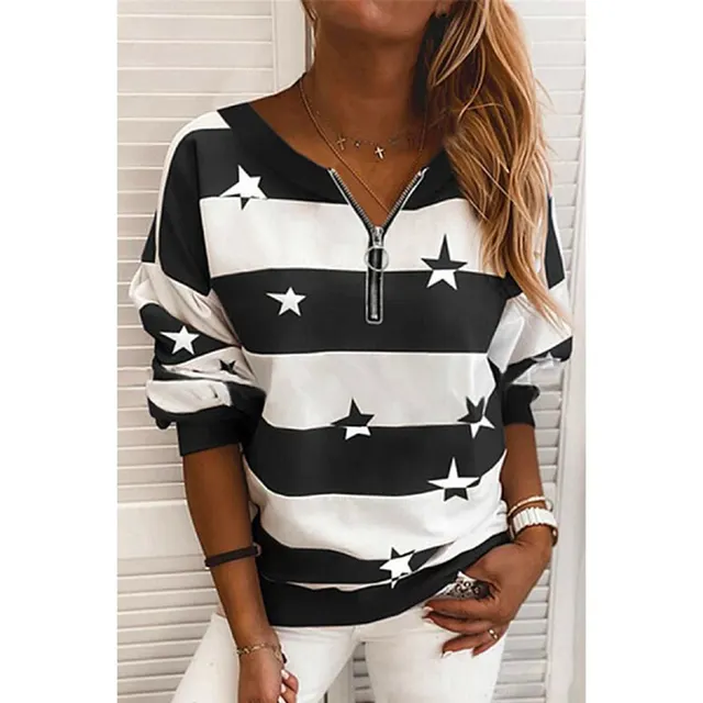 European And Beautiful Striped Sweater Black - Shop at LoveMi