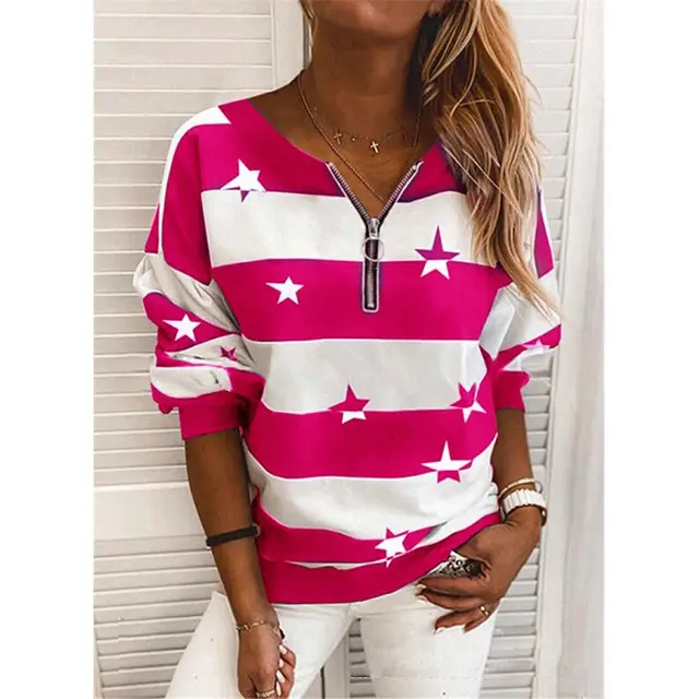 European And Beautiful Striped Sweater Red - Shop at LoveMi