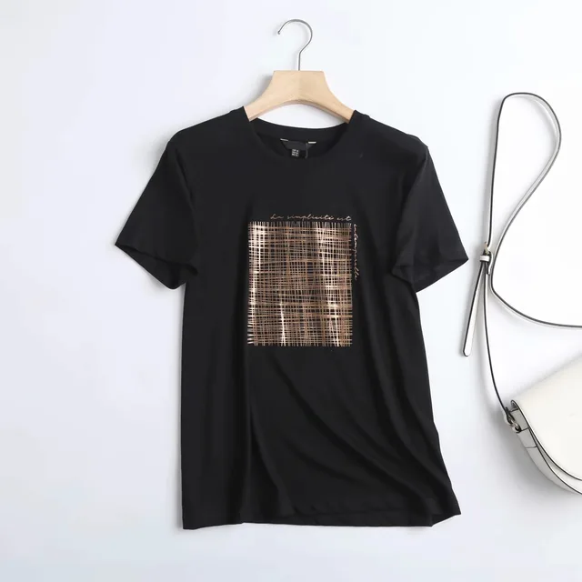 Summer New Cotton Short Sleeved T Shirt Black - Shop at LoveMi